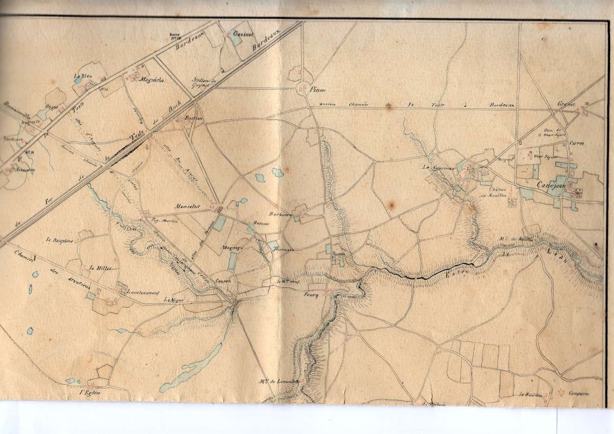 Carte d'état major 1851 Plan Cestas 1851Nord 1200